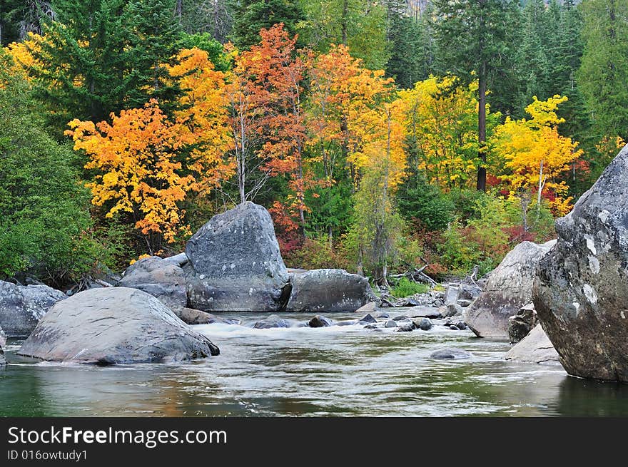 Autumn Foliage at Tumwater Canyon near Leavenworth, WA. Autumn Foliage at Tumwater Canyon near Leavenworth, WA