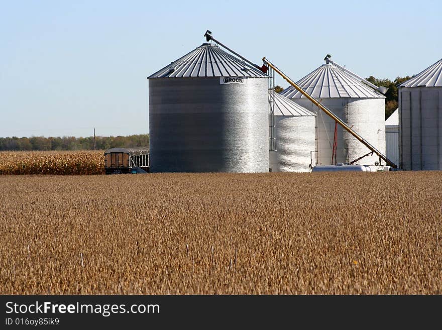 Image of country field and barn. Image of country field and barn