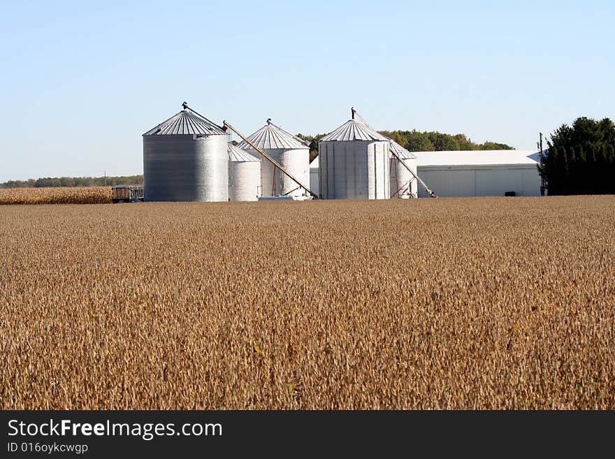 Image of country field and barn. Image of country field and barn