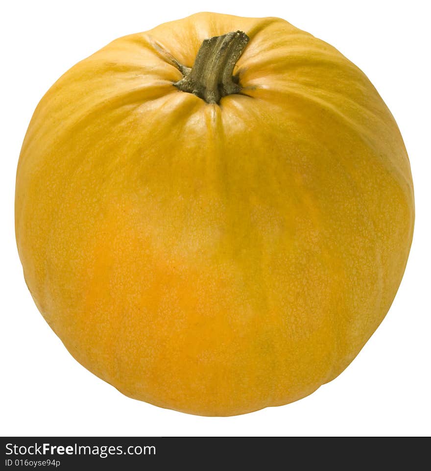 Nice orange big pumpkin isolated over white with clipping path