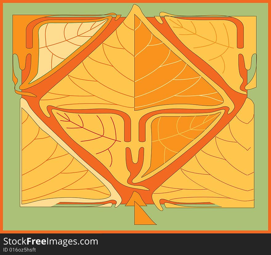 Autumn  grunge leaves background- sketch of variants with attritions and different color. Autumn  grunge leaves background- sketch of variants with attritions and different color