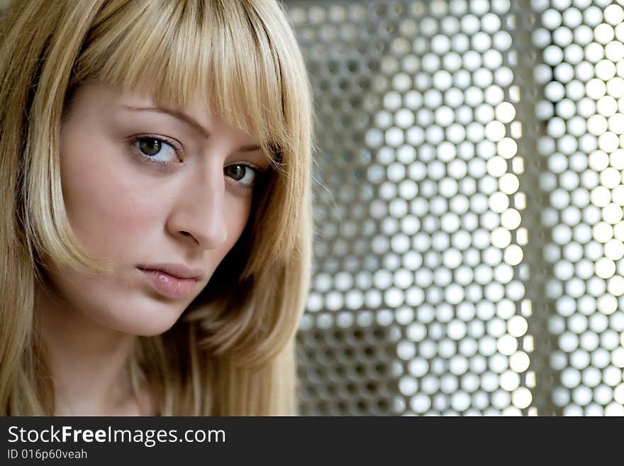 Portrait of a beautiful girl making eye contact. Portrait of a beautiful girl making eye contact