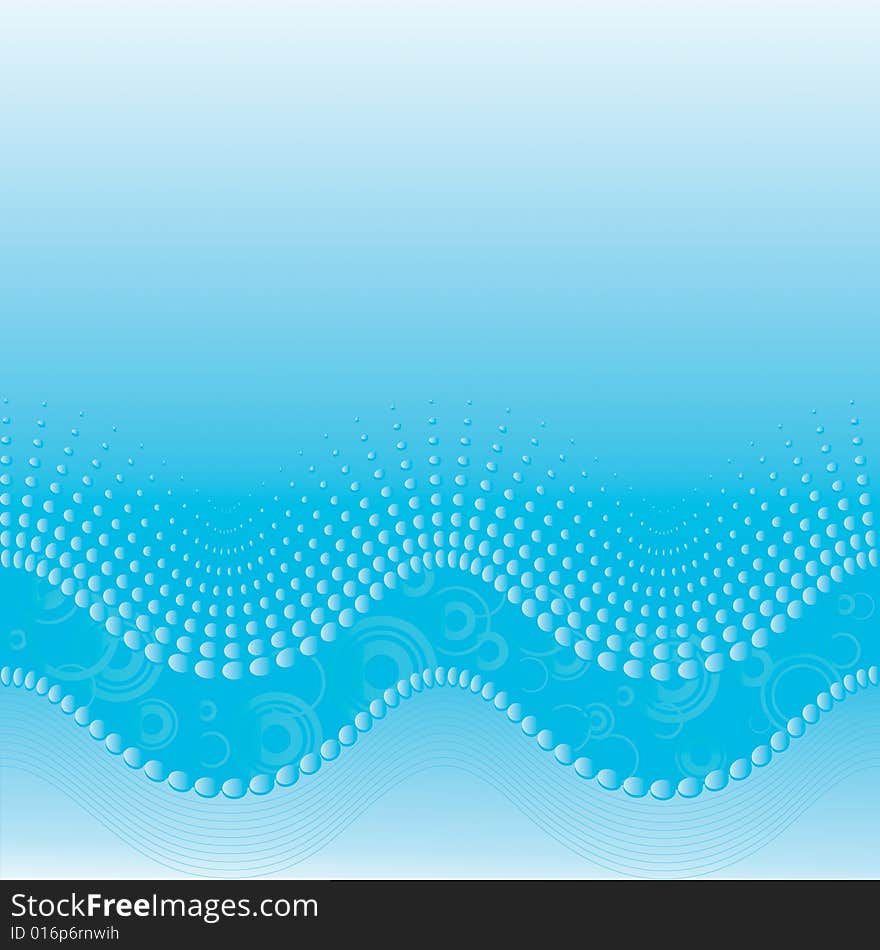 Abstract blue halftone wave background. Abstract blue halftone wave background