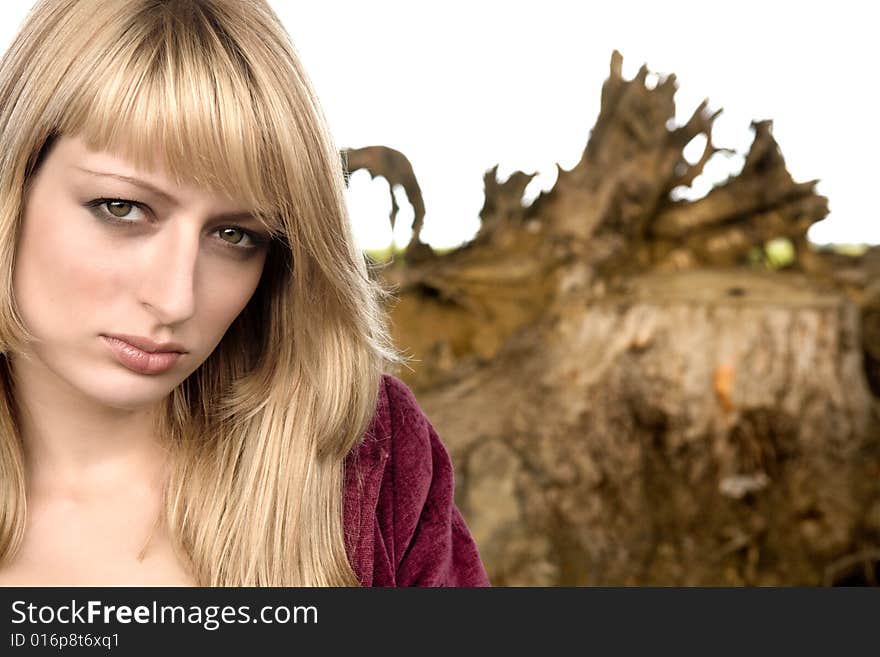 a beautiful girl photographed outside. a beautiful girl photographed outside