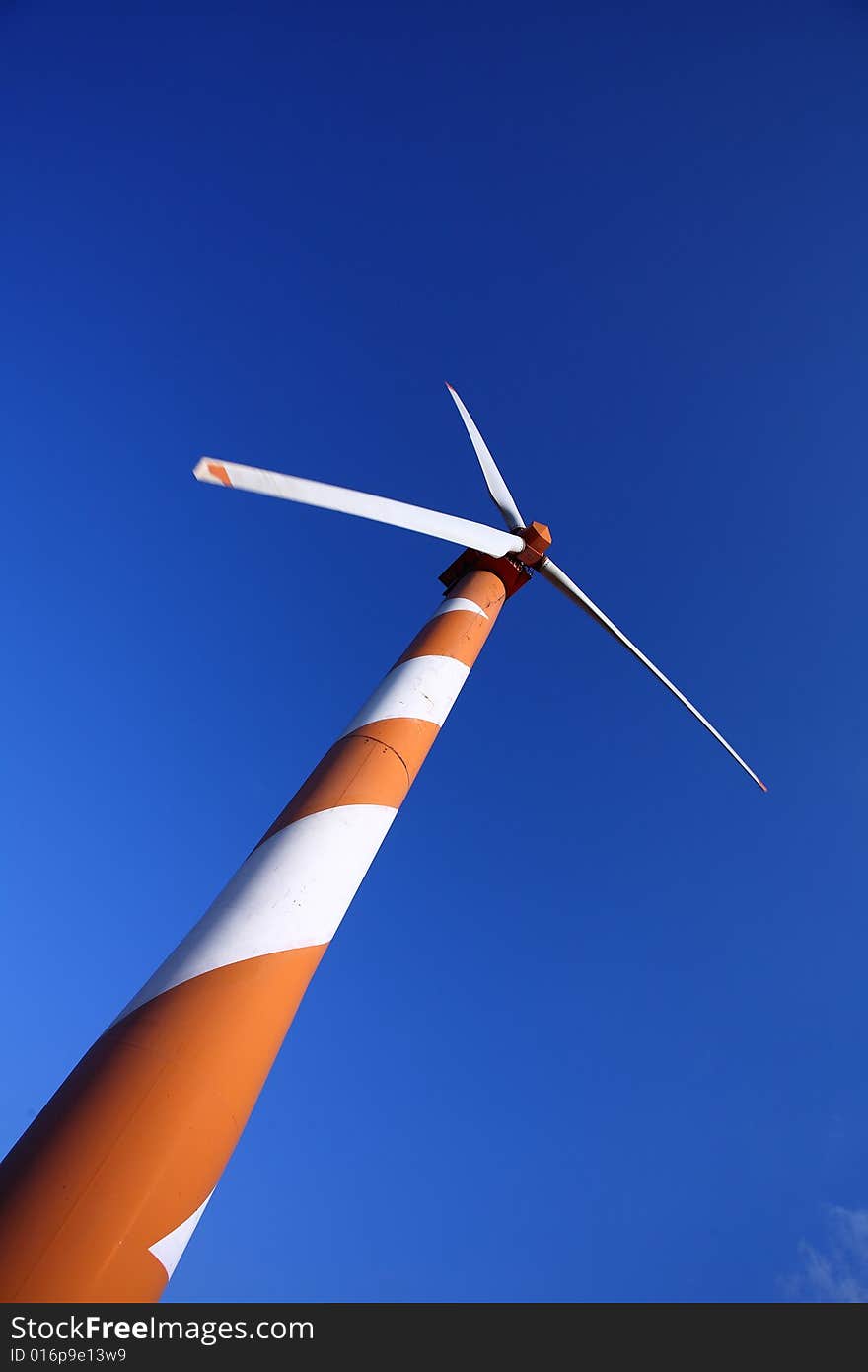 Wind turbine making green electricity. Wind turbine making green electricity