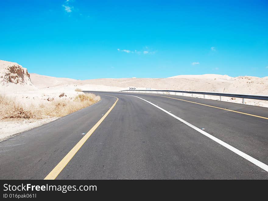 A road in the Negev Desert