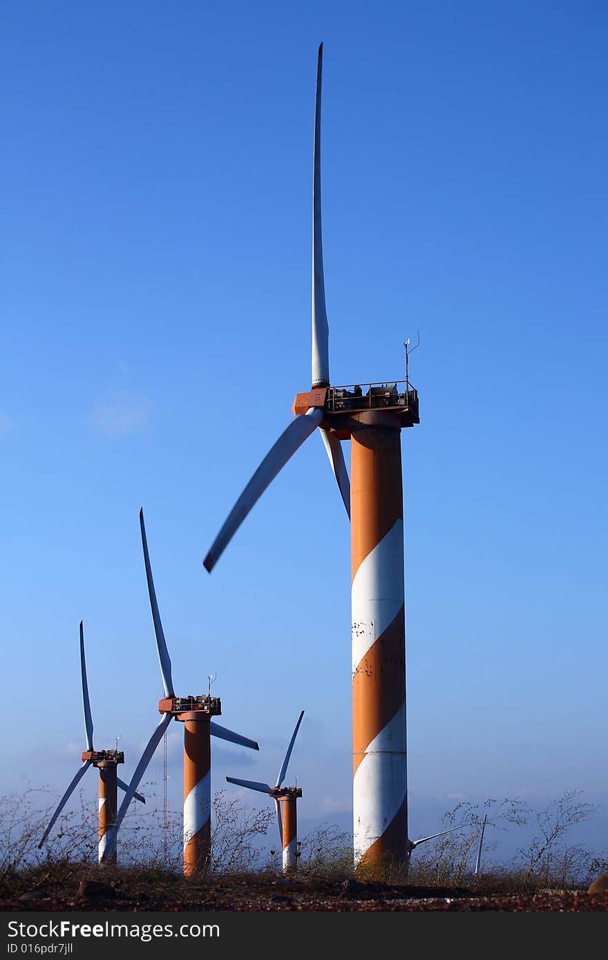 Wind turbine making green electricity. Wind turbine making green electricity