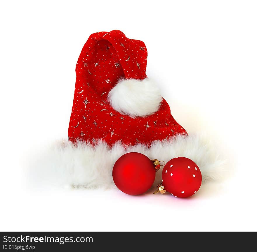 Santa Claus Hat And Two Spheres