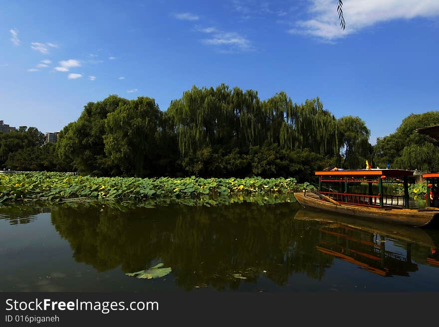 Boat in park,Beijing China