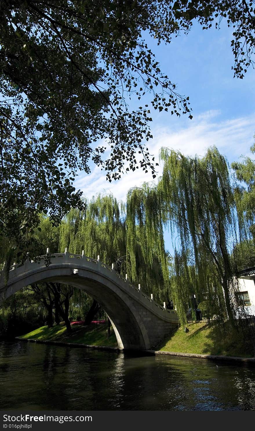 Bridge in park,beijing China.