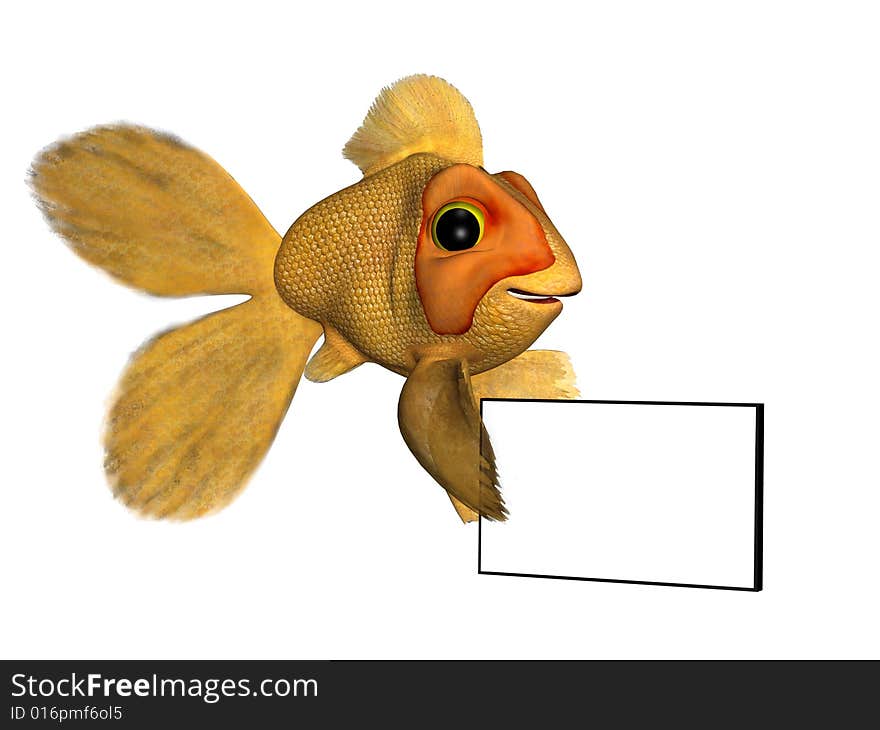 Goldfish With A Sign