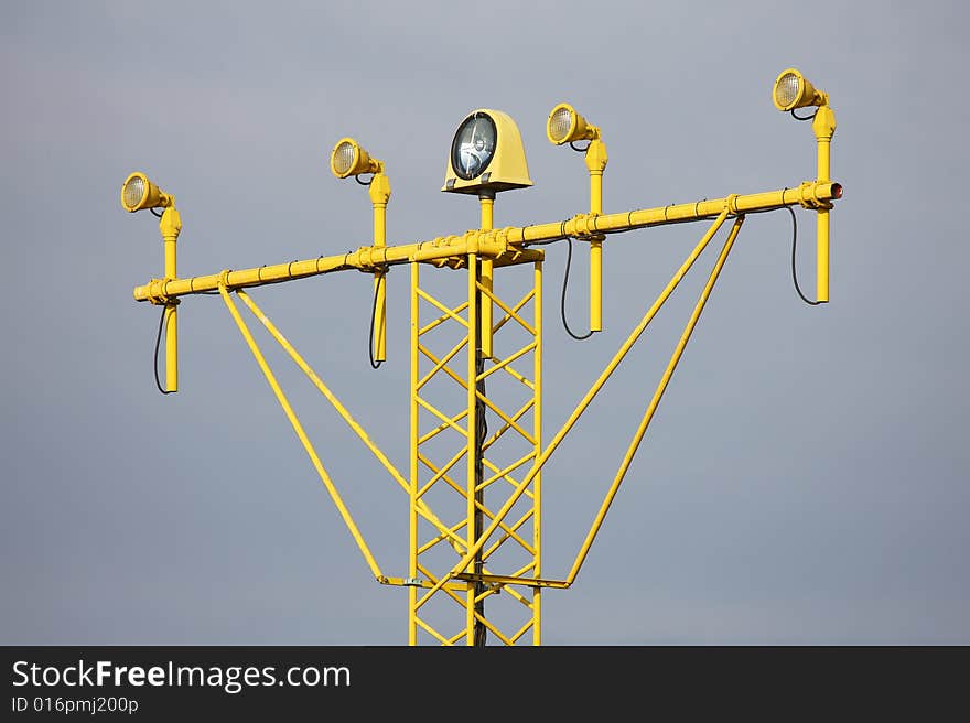 Airport runway yellow lamp