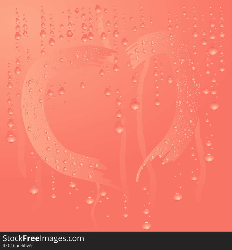 Heart and drops of water, illustration