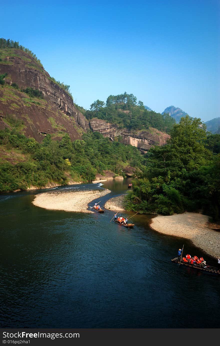 River in a mountain in a sunny day. River in a mountain in a sunny day.