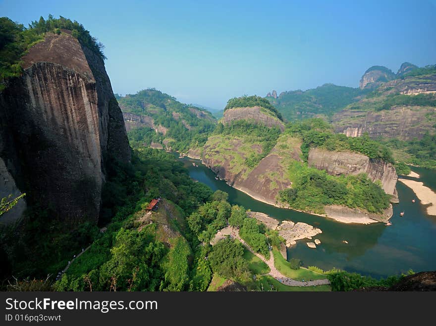 River in a mountain in a sunny day. River in a mountain in a sunny day.