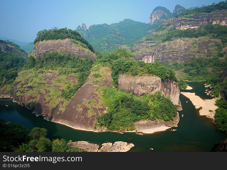 River in a mountain in a sunny day. River in a mountain in a sunny day.