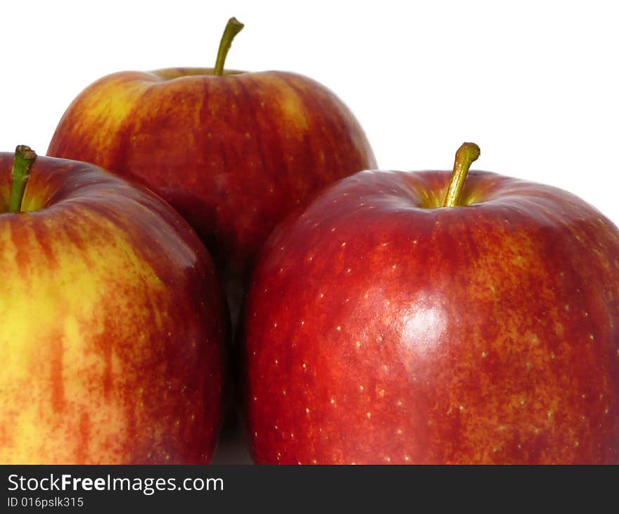 Red fresh ripe apples isolated