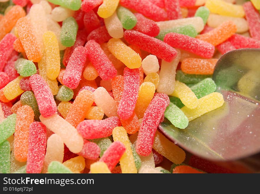 Close up shot of sugared fruit jelly