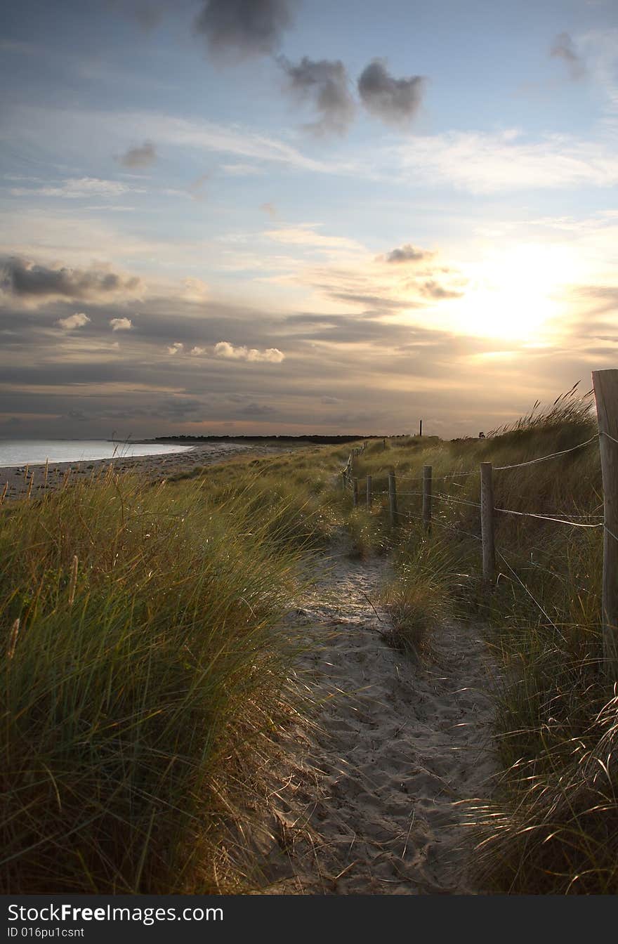 A walk along the sanddunes at sunset