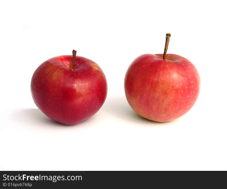 Red fresh ripe apples isolated