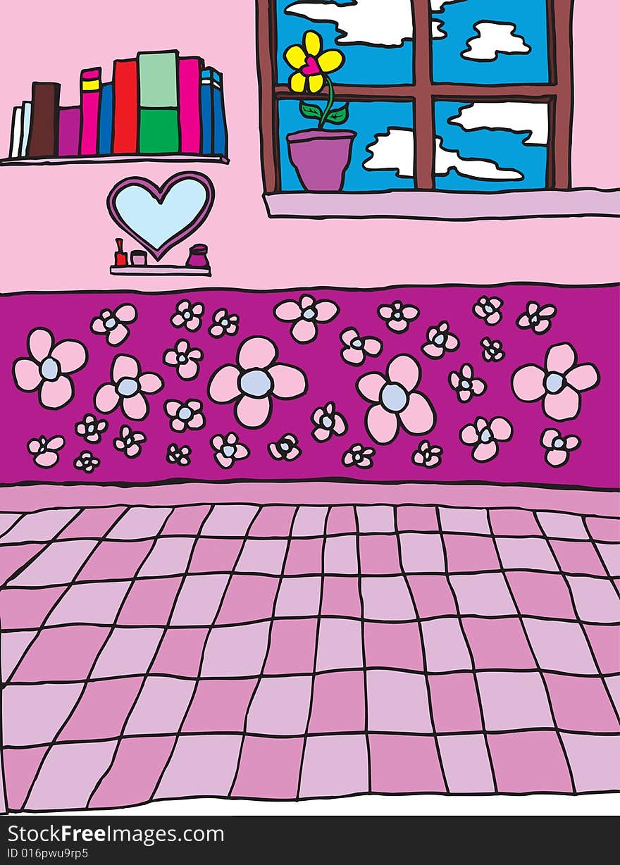 Young girls room vector