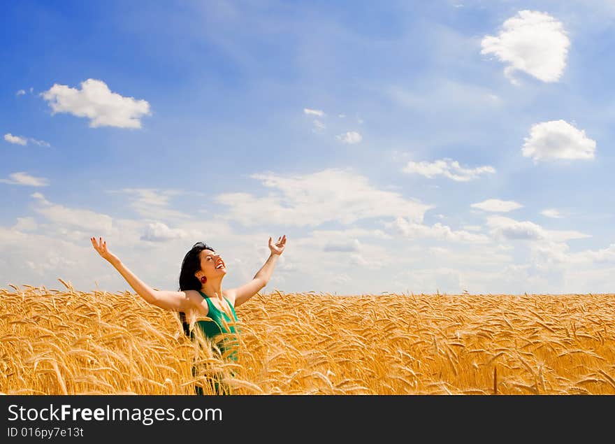 Happy Woman Jumping