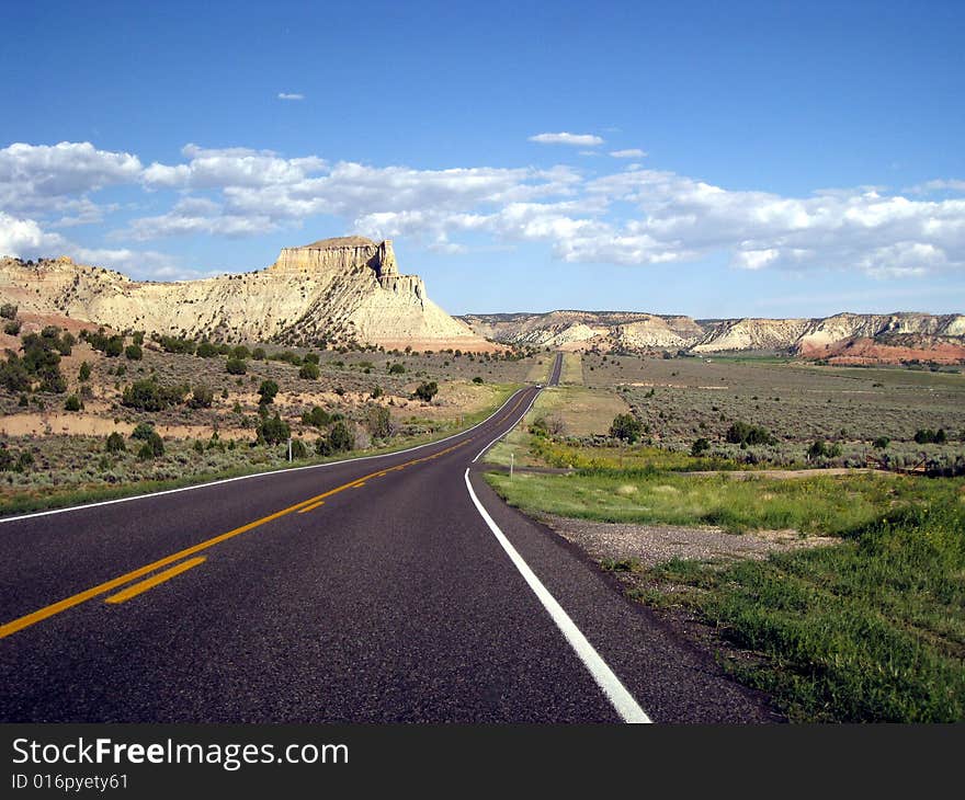 American landscape with road and mountains. American landscape with road and mountains