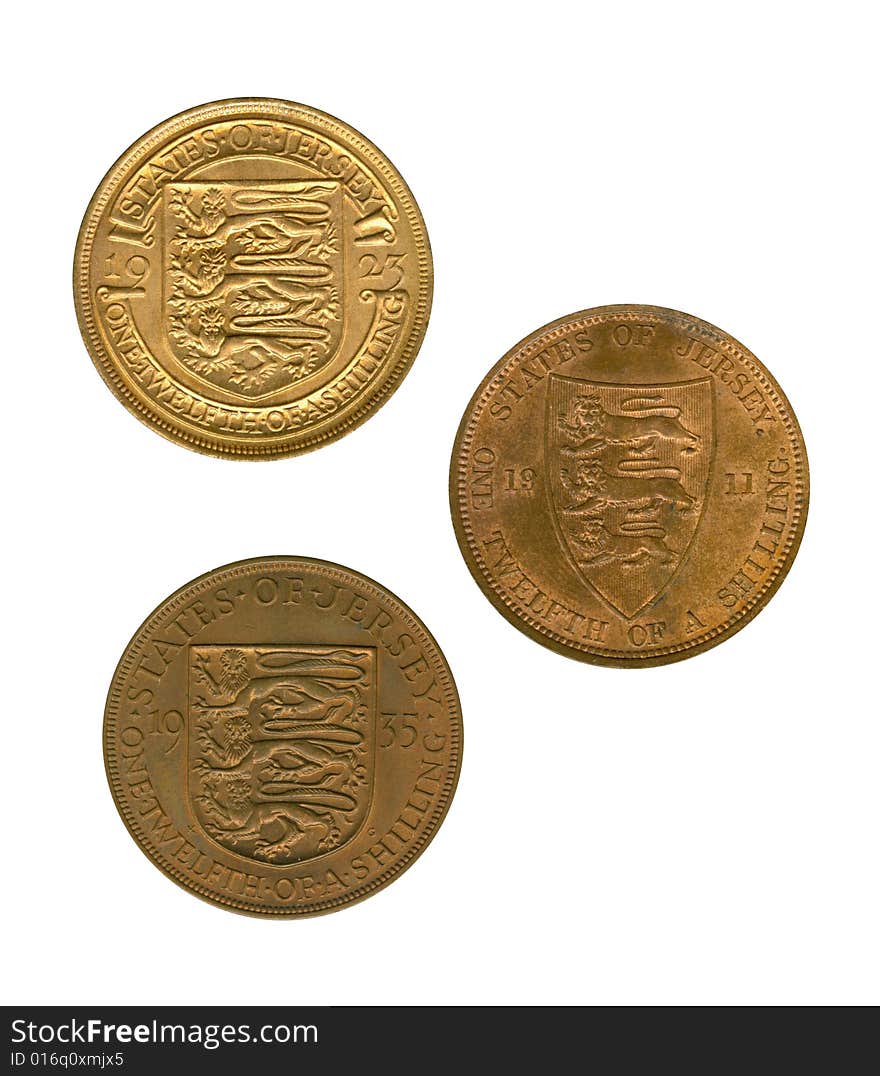 Three gold jersey coins