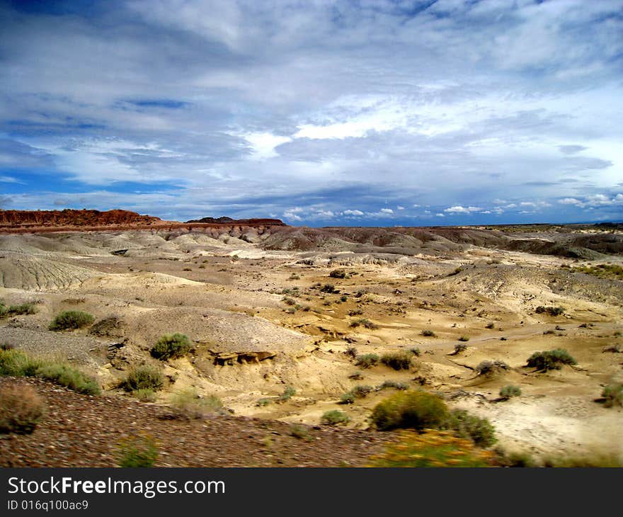 The desolate landscape of the Petrified Forest