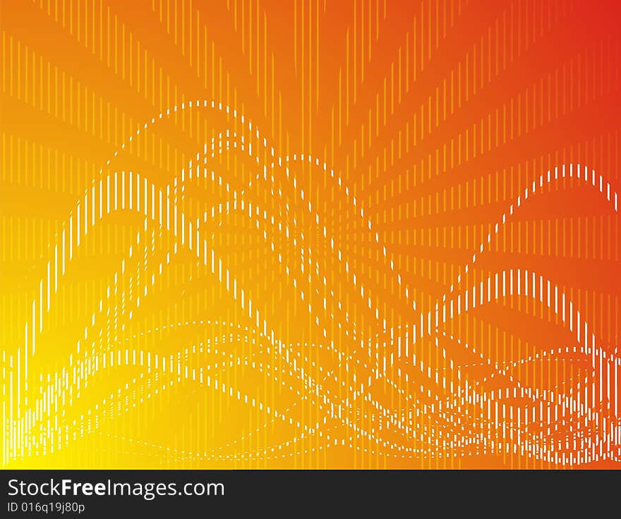 Red and yellow with wave background. Red and yellow with wave background