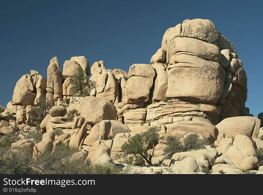 Stacks of rocks in the Joshua Tree National Park