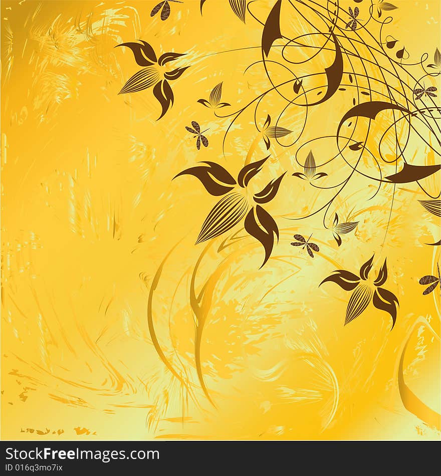 Decorative flowers on abstract background, vector illustration. Please see some similar pictures from my portfolio. Additional format: EPS-8