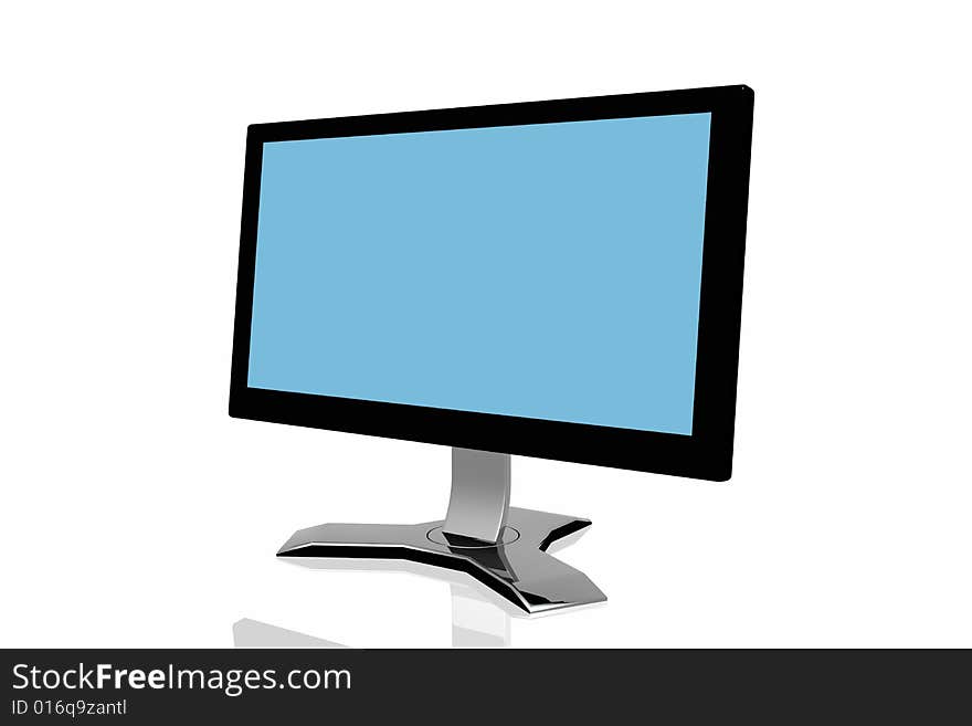 3d monitor isolated in white background