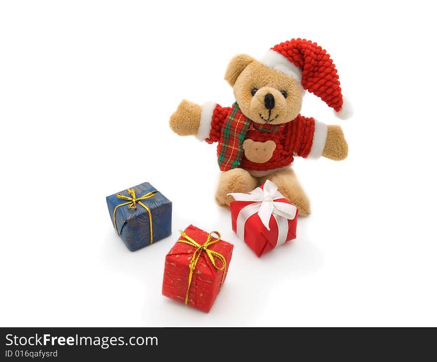 Teddy Bear And  Gift Boxes