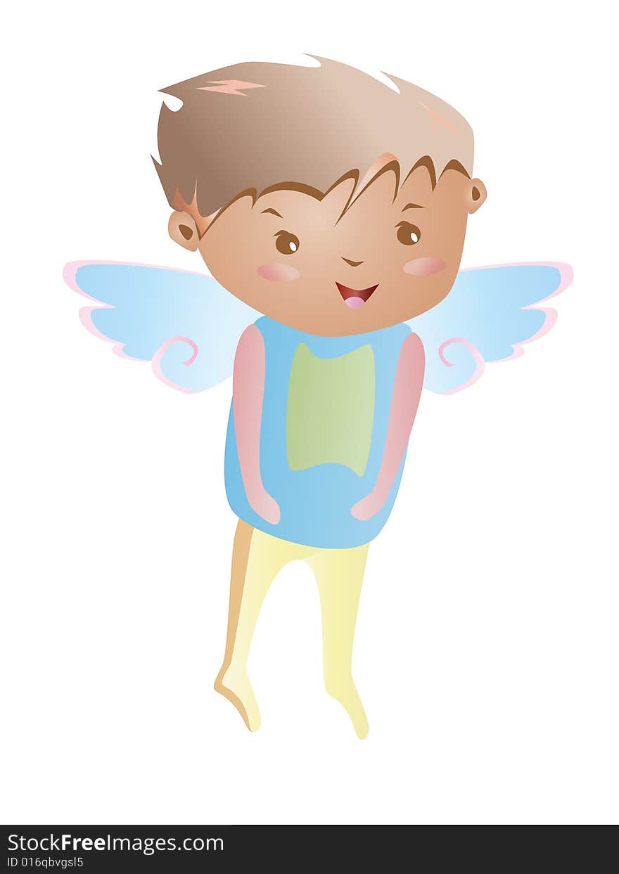 A lovely angel isolated on a white background