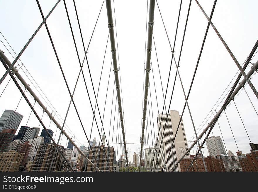 The famous brooklyn bridge in new york