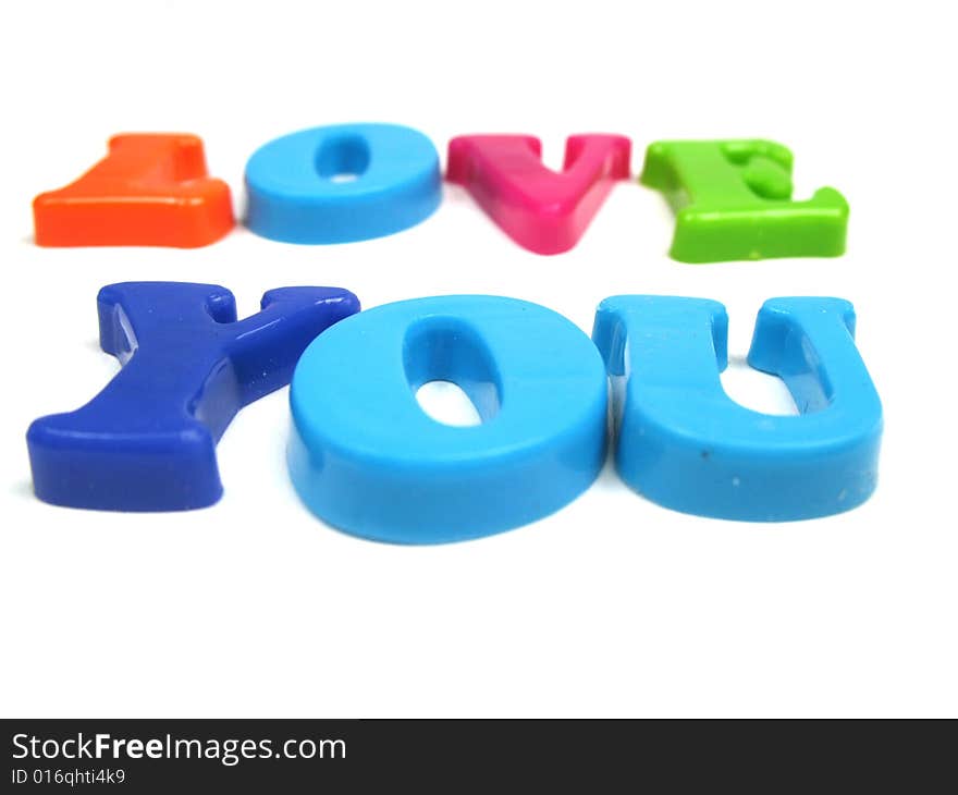 The words love you in 3d