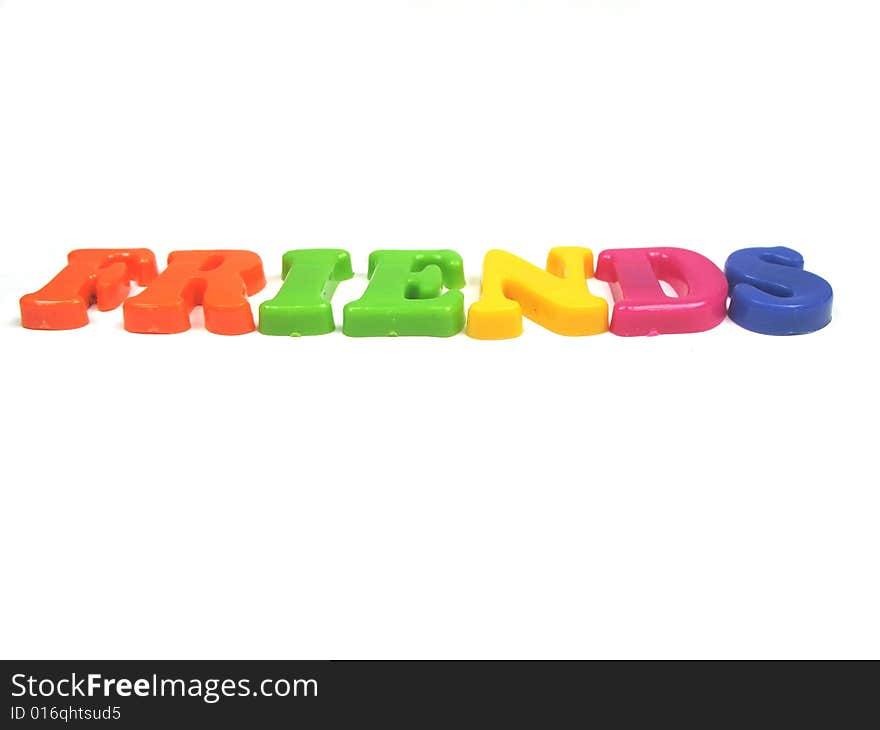 The word friends spelled out in 3d. The word friends spelled out in 3d