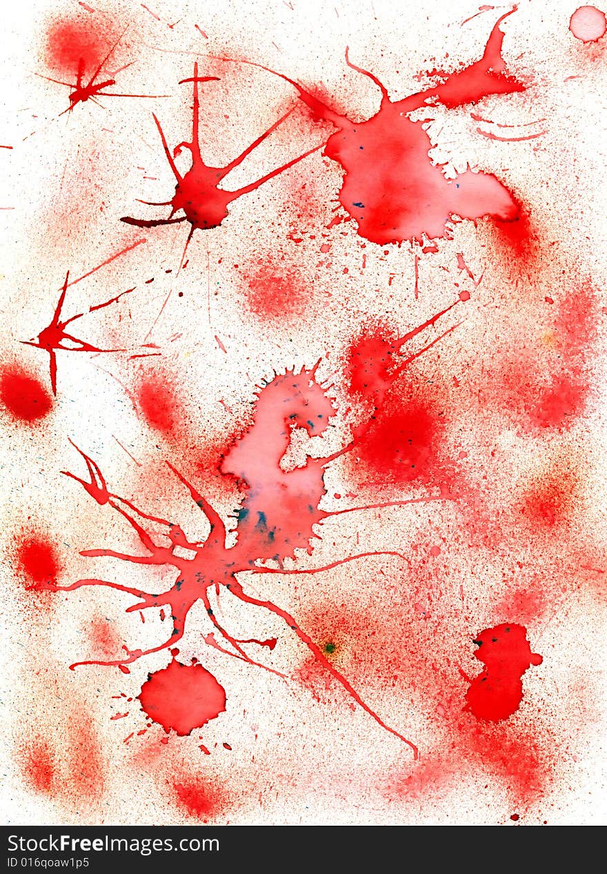 Abstract background with red splashes and stains