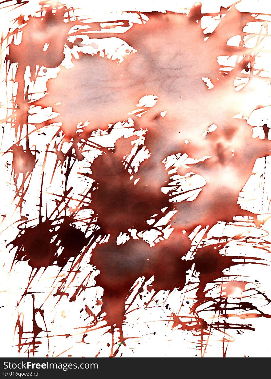 Abstract background with brown stains and strokes