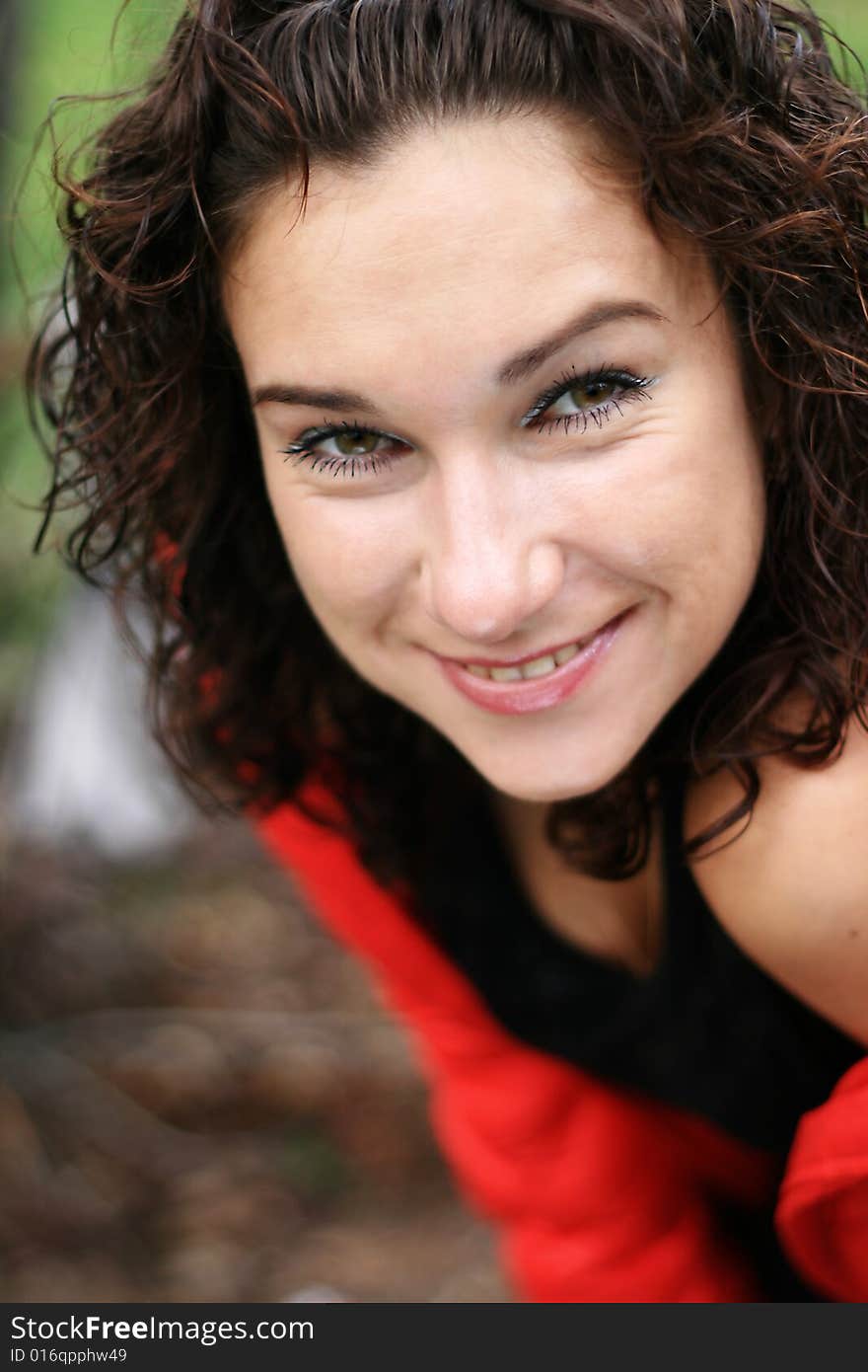 Portrait of a beautiful young lady (small DOF,focus on eyes). Portrait of a beautiful young lady (small DOF,focus on eyes)