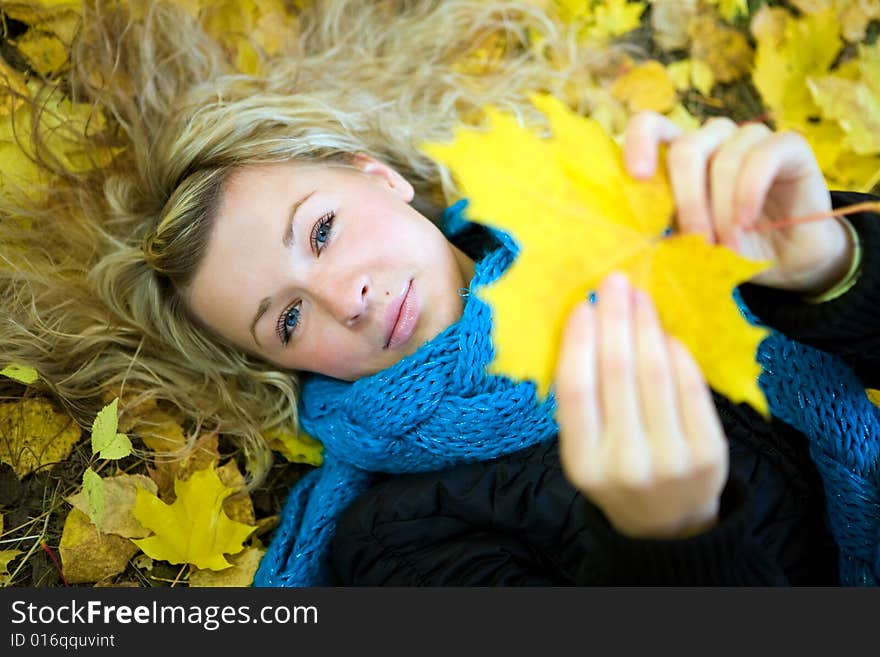 Young woman in autumn