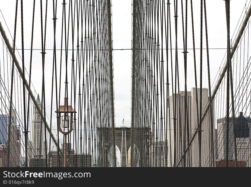 The famous brooklyn bridge in new york