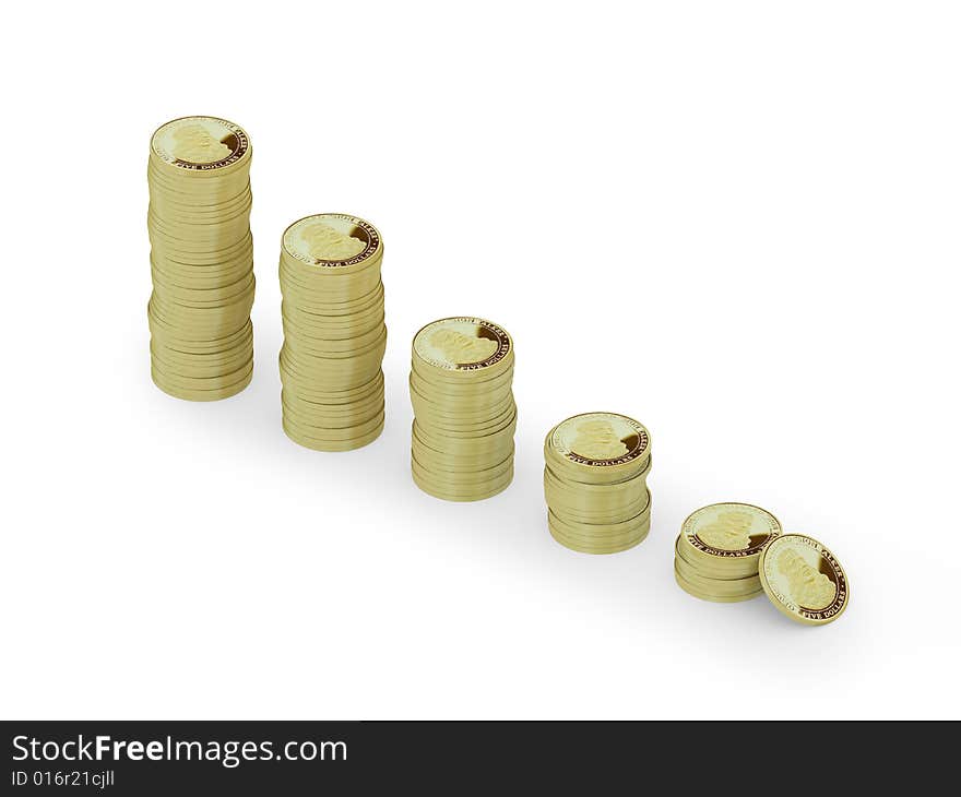 Coins On White Background