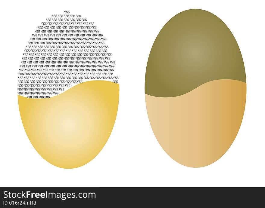 Egg text - vector