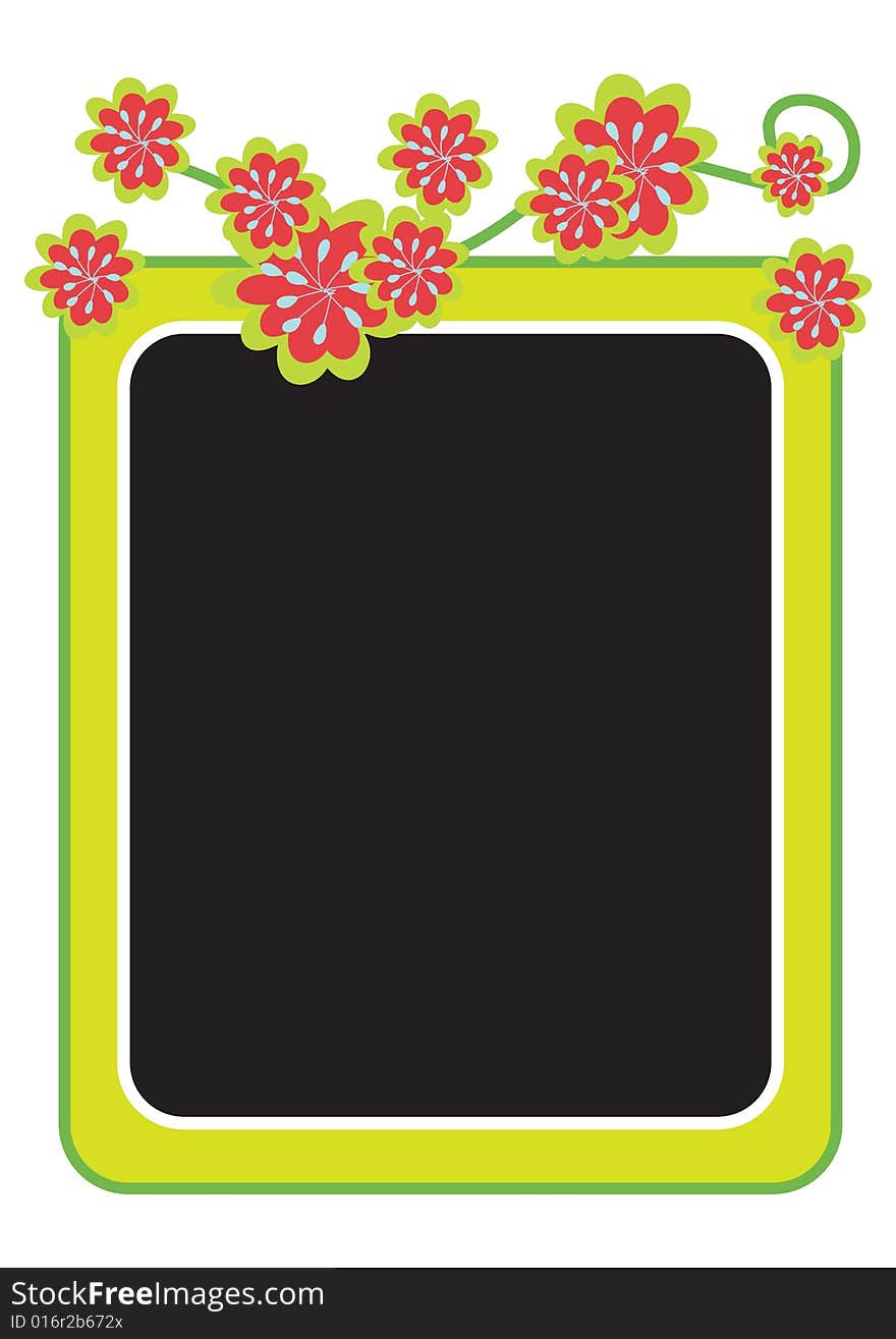 Floral frame design in white background, vector. Floral frame design in white background, vector