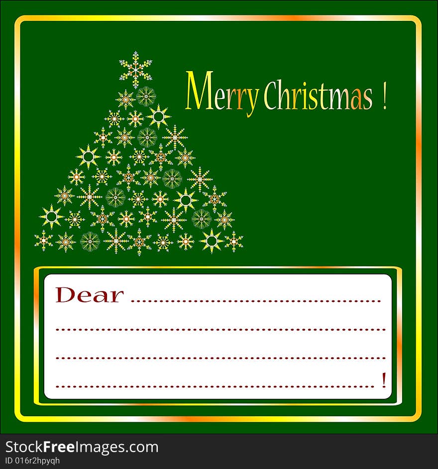 Gold Christmas white green background. Gold Christmas white green background