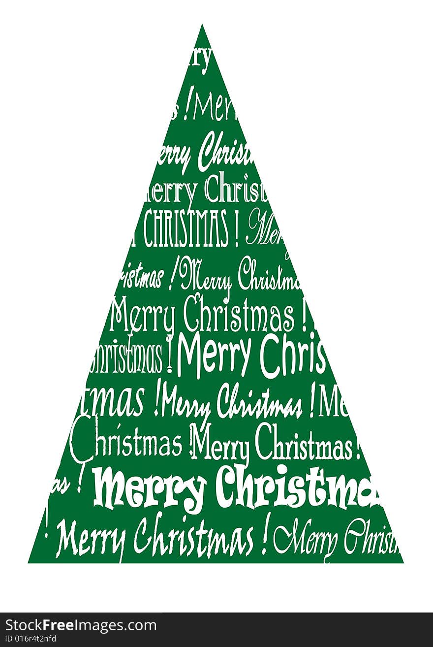 Green Christmas tree with white background. Green Christmas tree with white background