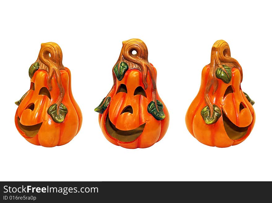 Three small pumpkins