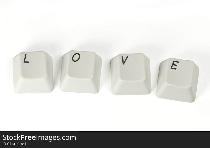 Computer keys with love word. Computer keys with love word